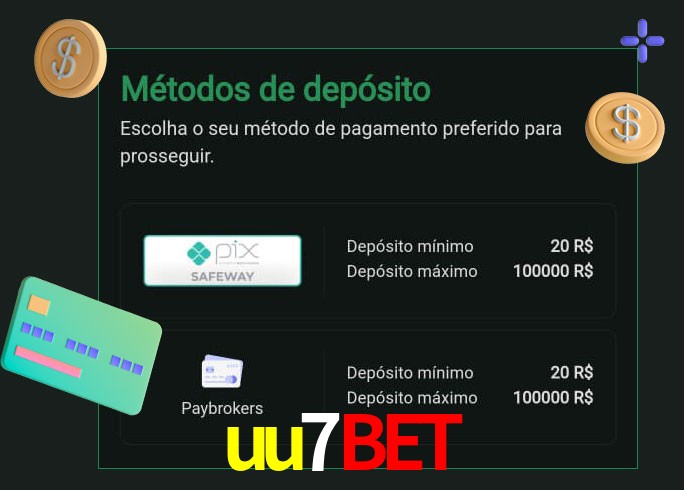 O cassino uu7bet oferece uma grande variedade de métodos de pagamento